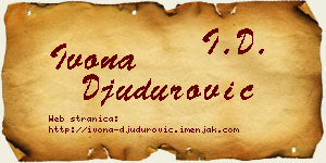 Ivona Đudurović vizit kartica